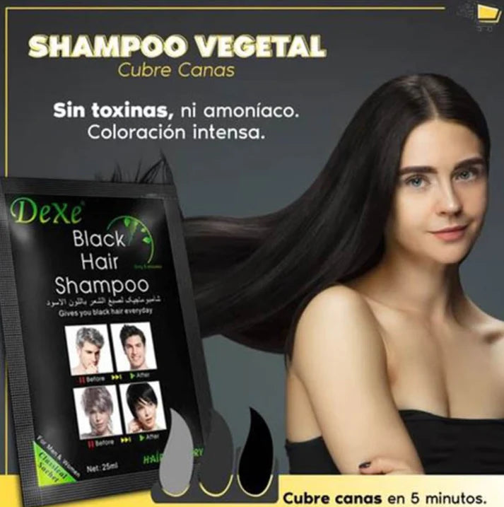 Shampoo Negro Dexe x10: ¡Cubre Canas y Renueva Tu Look